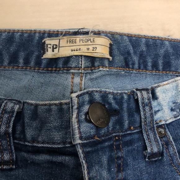 Free People Floral Straight Leg Jeans - Picture 2 of 4